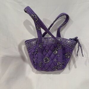 Vintage Vera Bradley Mini Tote in Rare Purple Bandana Pattern